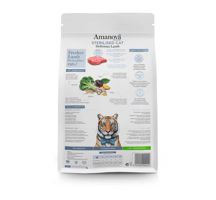 Amanova Sterilised Cat Delicious Lamb 4kg Low Grain 4 Amanova Sterilised Cat Delicious Lamb 4kg Low Grain - Image 2