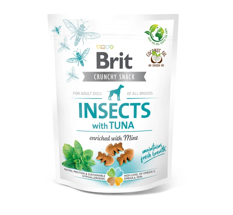 Brit Dog Snack Crunchy Cracker Insects & Tuna 200gr 3 Brit Dog Snack Crunchy Cracker Insects & Tuna 200gr