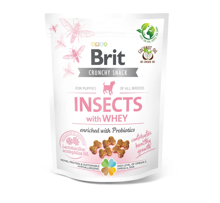 Brit Puppy Snack Crunchy Cracker Insects & Whey 200gr 3 Brit Puppy Snack Crunchy Cracker Insects & Whey 200gr