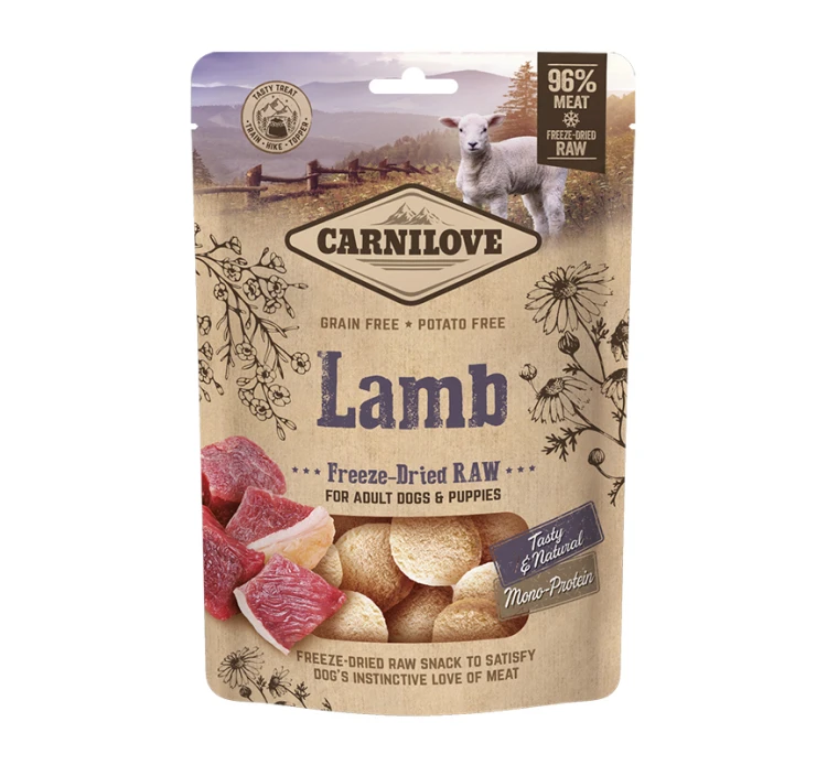 Carnilove Dog Freeze-Dried Raw Snacks Lamb 60gr 3 Carnilove Dog Freeze-Dried Raw Snacks Lamb 60gr