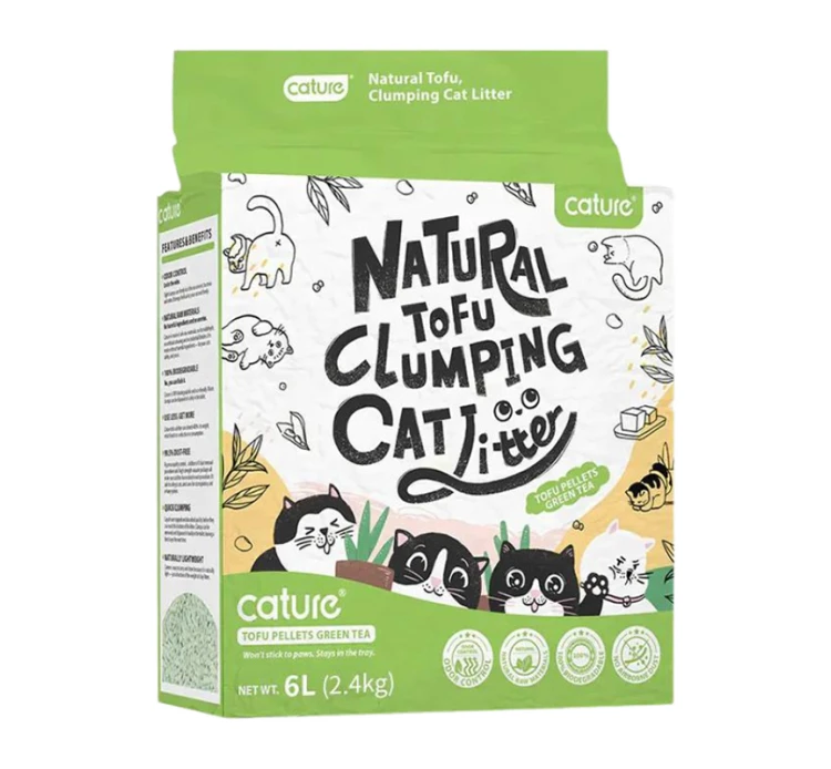 Cature Pure Tofu Clumping Cat Litter Green Tea Scent 6L 3 Cature Pure Tofu Clumping Cat Litter Green Tea Scent 6L