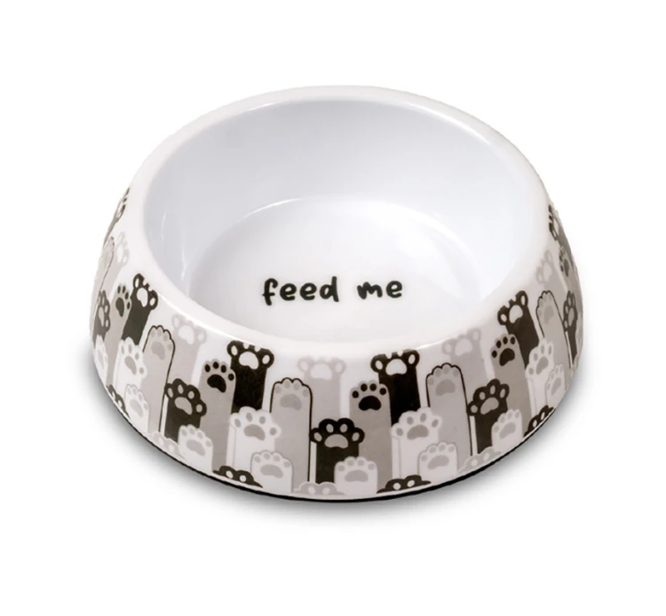 Glee Μπολ Μελαμίνης Λευκό Γκρι Paws 3 Glee Μπολ Μελαμίνης Λευκό Γκρι Paws