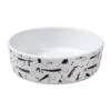 Glee Μπολ Μελαμίνης Λευκό Μαύρο Tails -Gatoskilo Petshop Store glee bol melaminis lefko mavro tails