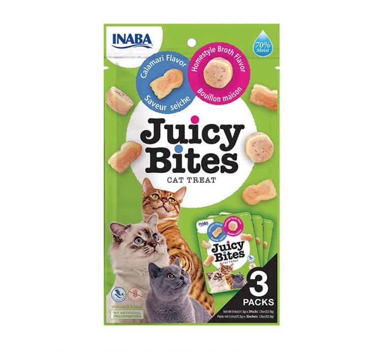 Inaba Churu Cat Juicy Bites Λιχουδιές με Σπιτικό Ζωμό & Καλαμάρι 33.9gr 3 Inaba Churu Cat Juicy Bites Λιχουδιές με Σπιτικό Ζωμό & Καλαμάρι 33.9gr
