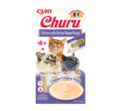 Inaba Churu Cat Κρεμώδης Λιχουδιά με Κοτόπουλο & Γαρίδα 56gr