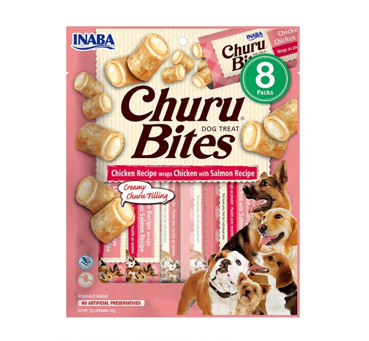 Inaba Churu Dog Bites Λιχουδιές με Κοτόπουλο & Σολομό 96gr 3 Inaba Churu Dog Bites Λιχουδιές με Κοτόπουλο & Σολομό 96gr