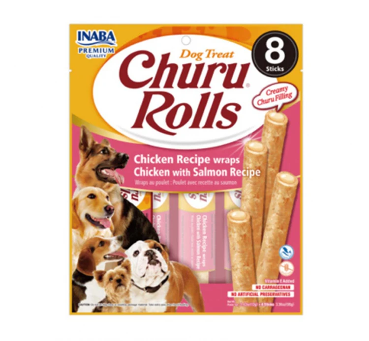 Inaba Churu Dog Rolls Γεμιστά Στικς με Κοτόπουλο & Σολομό 96gr 3 Inaba Churu Dog Rolls Γεμιστά Στικς με Κοτόπουλο & Σολομό 96gr