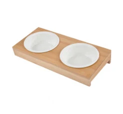 Love Story Σετ 2 Μπολ Κεραμικά 12cm σε Ξύλινη Βάση