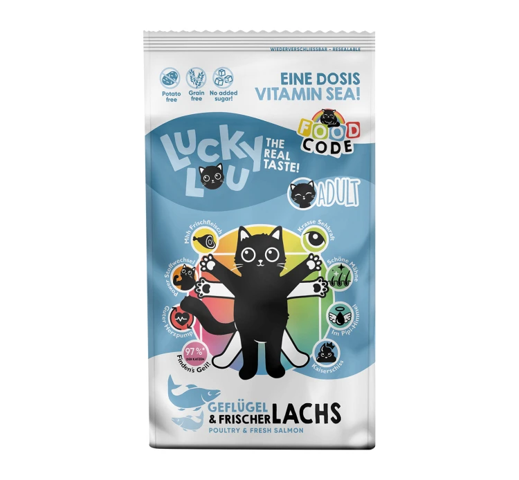 Lucky Lou Food Code Adult Πουλερικά & Φρέσκος Σολομός 750gr 3 Lucky Lou Food Code Adult Πουλερικά & Φρέσκος Σολομός 750gr