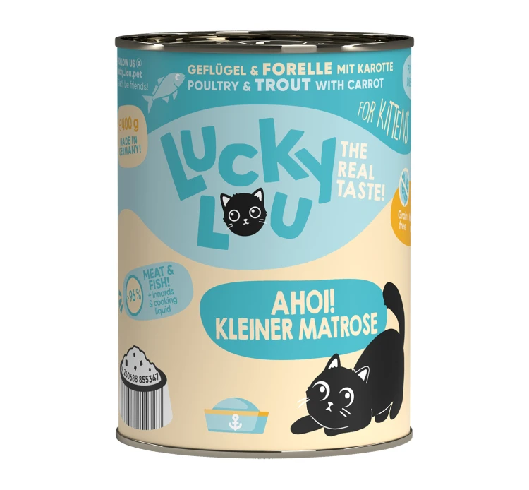 Lucky Lou LifeStage Kitten Πουλερικά & Πέστροφα 400gr 3 Lucky Lou LifeStage Kitten Πουλερικά & Πέστροφα 400gr