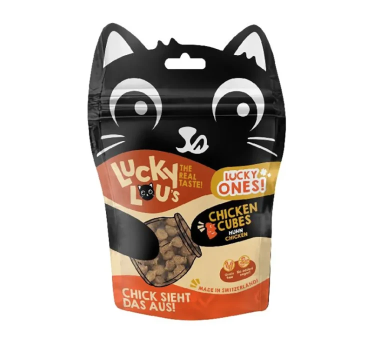 Lucky Lou Lucky Ones Cubes Κοτόπουλο 80gr 3 Lucky Lou Lucky Ones Cubes Κοτόπουλο 80gr