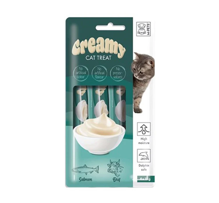 M-Pets Creamy Treats Salmon & Beef Κρέμα με Σολομό & Βοδινό 60gr (4x15gr) 3 M-Pets Creamy Treats Salmon & Beef Κρέμα με Σολομό & Βοδινό 60gr (4x15gr)