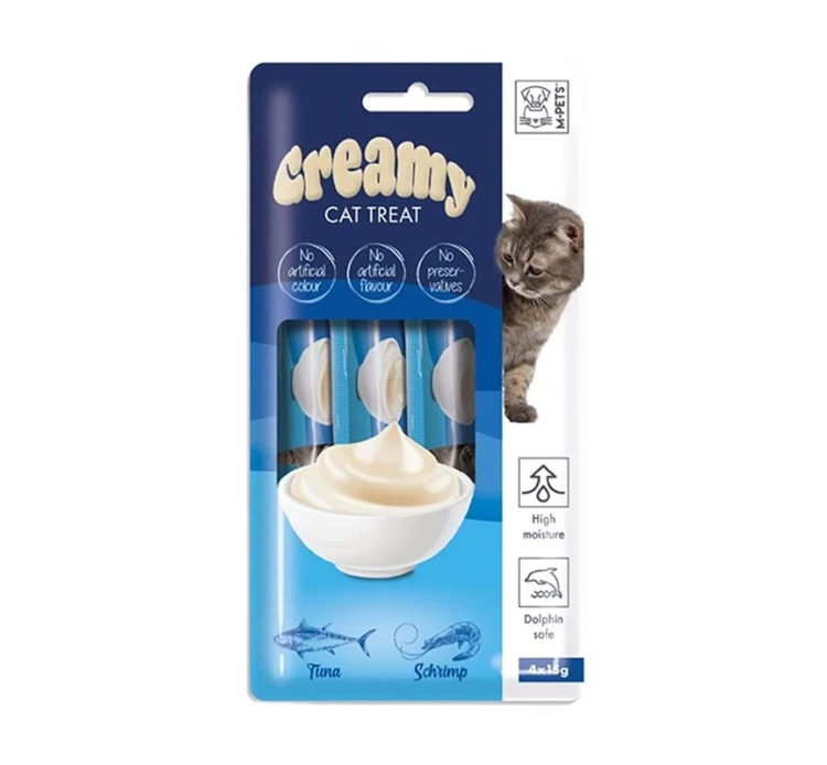 M-Pets Creamy Treats Tuna & Shrimp Κρέμα με Τόνο & Γαρίδες 60gr (4x15gr) 3 M-Pets Creamy Treats Tuna & Shrimp Κρέμα με Τόνο & Γαρίδες 60gr (4x15gr)