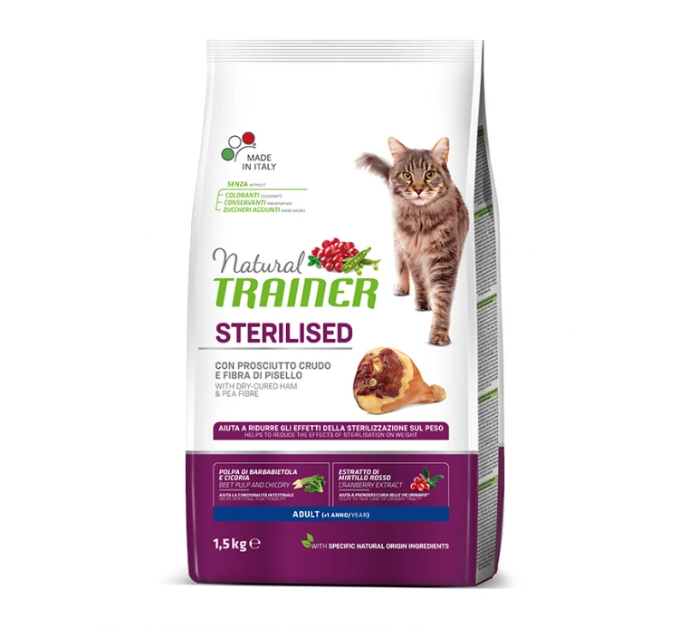 Natural Trainer Adult Sterilized Προσούτο 1.5kg 3 Natural Trainer Adult Sterilized Προσούτο 1.5kg