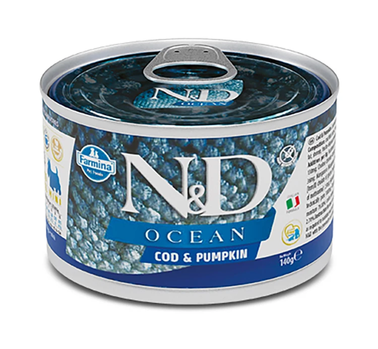 N&D Ocean Grain Free Codfish & Pumpkin Adult Mini 140gr 3 N&D Ocean Grain Free Codfish & Pumpkin Adult Mini 140gr