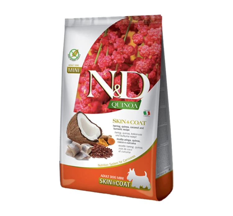 N&D Quinoa Grain Free Skin & Coat Herring Mini 7kg 3 N&D Quinoa Grain Free Skin & Coat Herring Mini 7kg