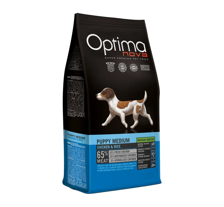 Optima Nova Puppy & Junior Medium Chicken & Rice 12kg 3 Optima Nova Puppy & Junior Medium Chicken & Rice 12kg