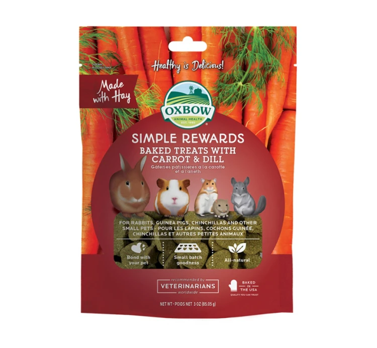 Oxbow Λιχουδιές Baked Simple Rewards με Καρότο & Άνηθο 56gr 3 Oxbow Λιχουδιές Baked Simple Rewards με Καρότο & Άνηθο 56gr