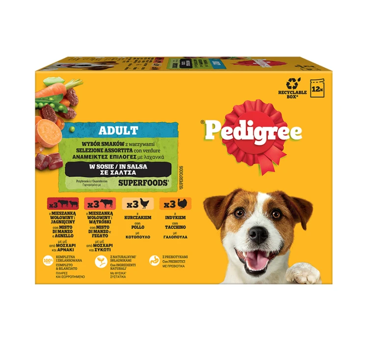 Pedigree Pouch με Μοσχάρι, Συκώτι & Κοτόπουλο σε Σάλτσα 12x100gr 3 Pedigree Pouch με Μοσχάρι, Συκώτι & Κοτόπουλο σε Σάλτσα 12x100gr