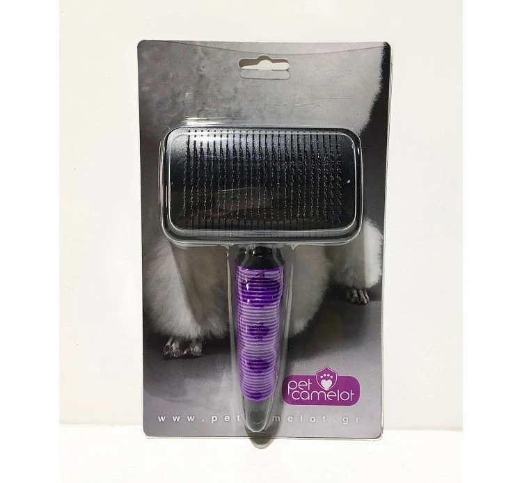 Pet Camelot Slicker Αυτοκαθαριζόμενη Βούρτσα με Μαλακή Χειρολαβή 3 Pet Camelot Slicker Αυτοκαθαριζόμενη Βούρτσα με Μαλακή Χειρολαβή