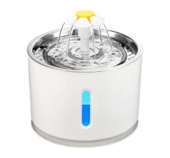 Pet Interest Συντριβάνι Λουλούδι με Led Light 2.4L Ασημί