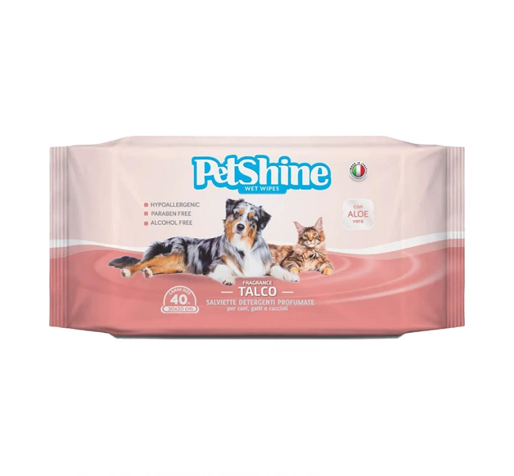 Petshine Υγρά Μαντηλάκια Καθαρισμού Talc 40τμχ 4 Petshine Υγρά Μαντηλάκια Καθαρισμού Talc 40τμχ - Image 2