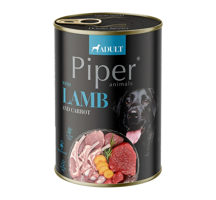 Piper Adult Αρνί & Καρότο & Καστανό Ρύζι 400gr 3 Piper Adult Αρνί & Καρότο & Καστανό Ρύζι 400gr