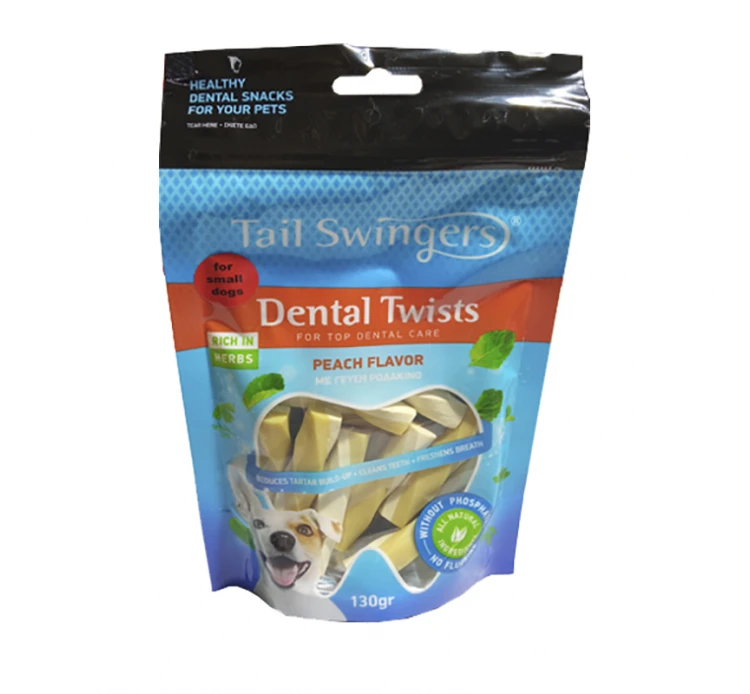 Tail Swingers Small Breeds Dental Twists Ροδάκινο 130gr 3 Tail Swingers Small Breeds Dental Twists Ροδάκινο 130gr