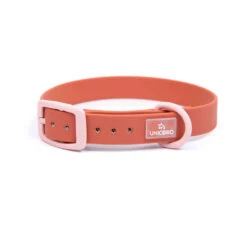 Unicord Color Blocking Κολάρο - Περιλαίμιο Σκύλου Αδιάβροχο Κανελί-Ροζ