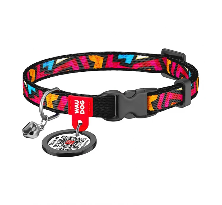 Wau Dog Κολάρο - Περιλαίμιο Γάτας Graffiti 20-30cm με Smart ID 3 Wau Dog Κολάρο - Περιλαίμιο Γάτας Graffiti 20-30cm με Smart ID