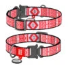 Wau Dog Κολάρο - Περιλαίμιο Σκύλου Etno Red με Smart ID & Μεταλλικό Κούμπωμα