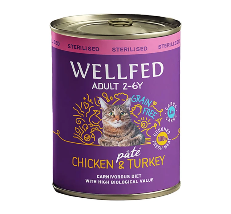 Wellfed Sterilised Chicken & Turkey 800gr 3 Wellfed Sterilised Chicken & Turkey 800gr