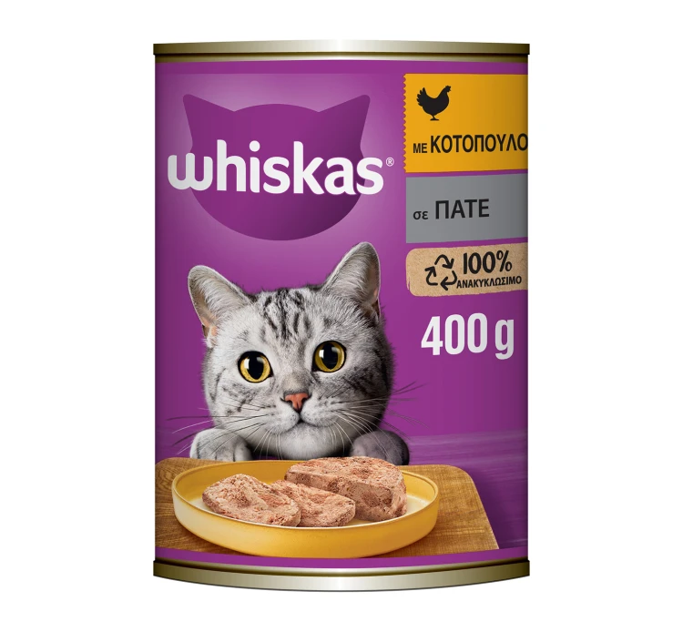 Whiskas Κοτόπουλο Πατέ 400gr 3 Whiskas Κοτόπουλο Πατέ 400gr