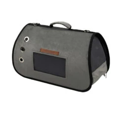 Woofmoda Τσάντα Μεταφοράς Σκύλου - Γάτας Βελουτέ Γκρι IATA