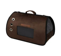 Woofmoda Τσάντα Μεταφοράς Σκύλου - Γάτας Βελουτέ Καφέ IATA